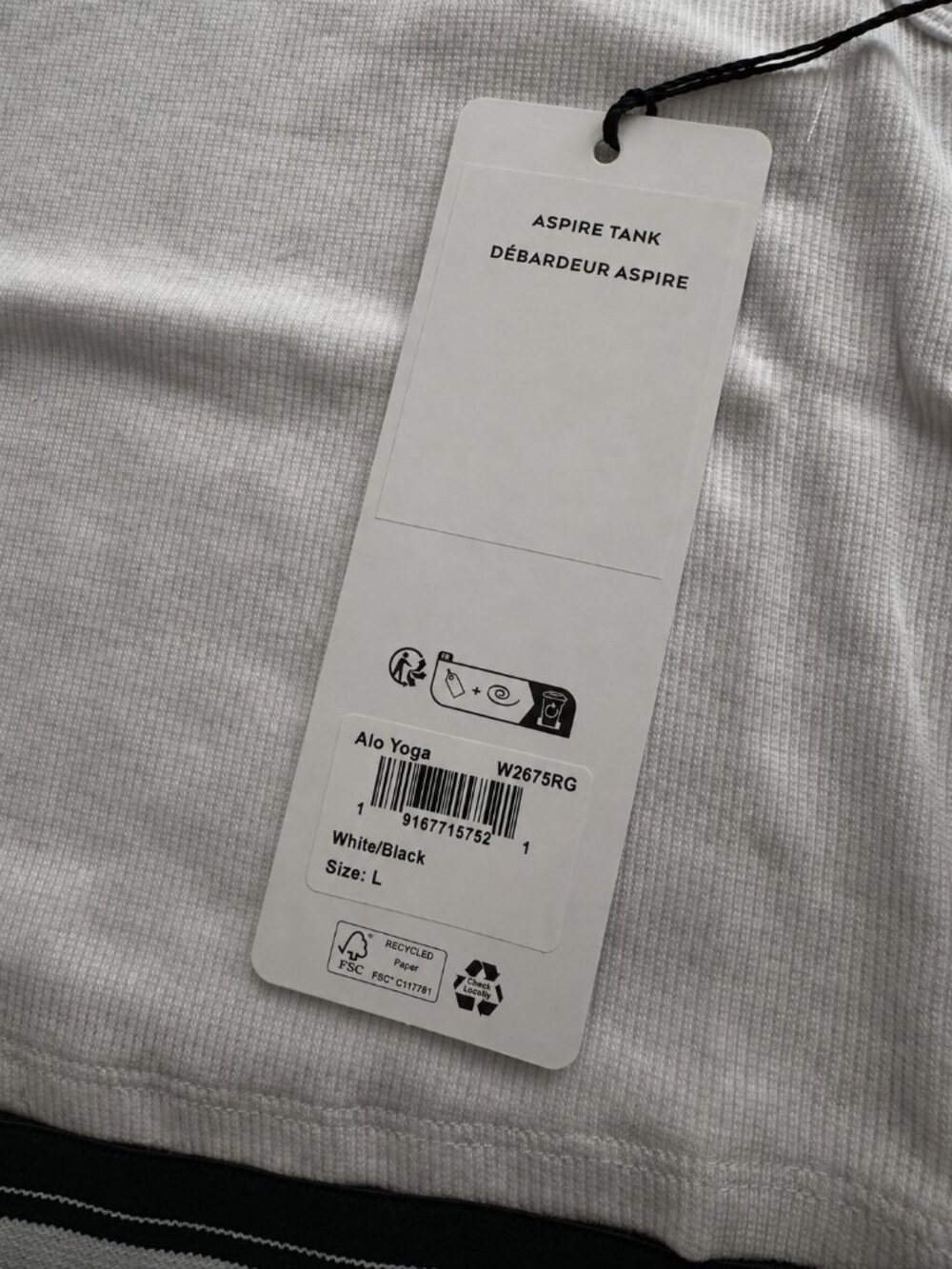 ALO Yoga Match Point Tennis Skirt & Aspire Tank Set White/Black | Size L | NWT - Picture 9 of 11